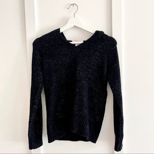 Soft Black Sparkle Sweater with Hoodie